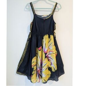 Johnny Was Silk Floral Swing Dress